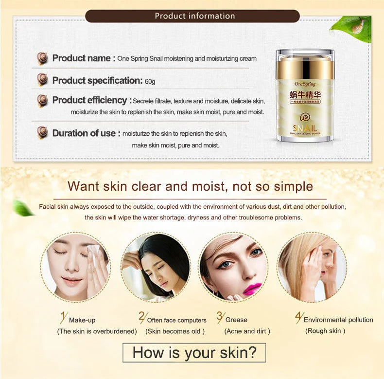 Snail Face Cream & Retinol Eye Massage Roller Set