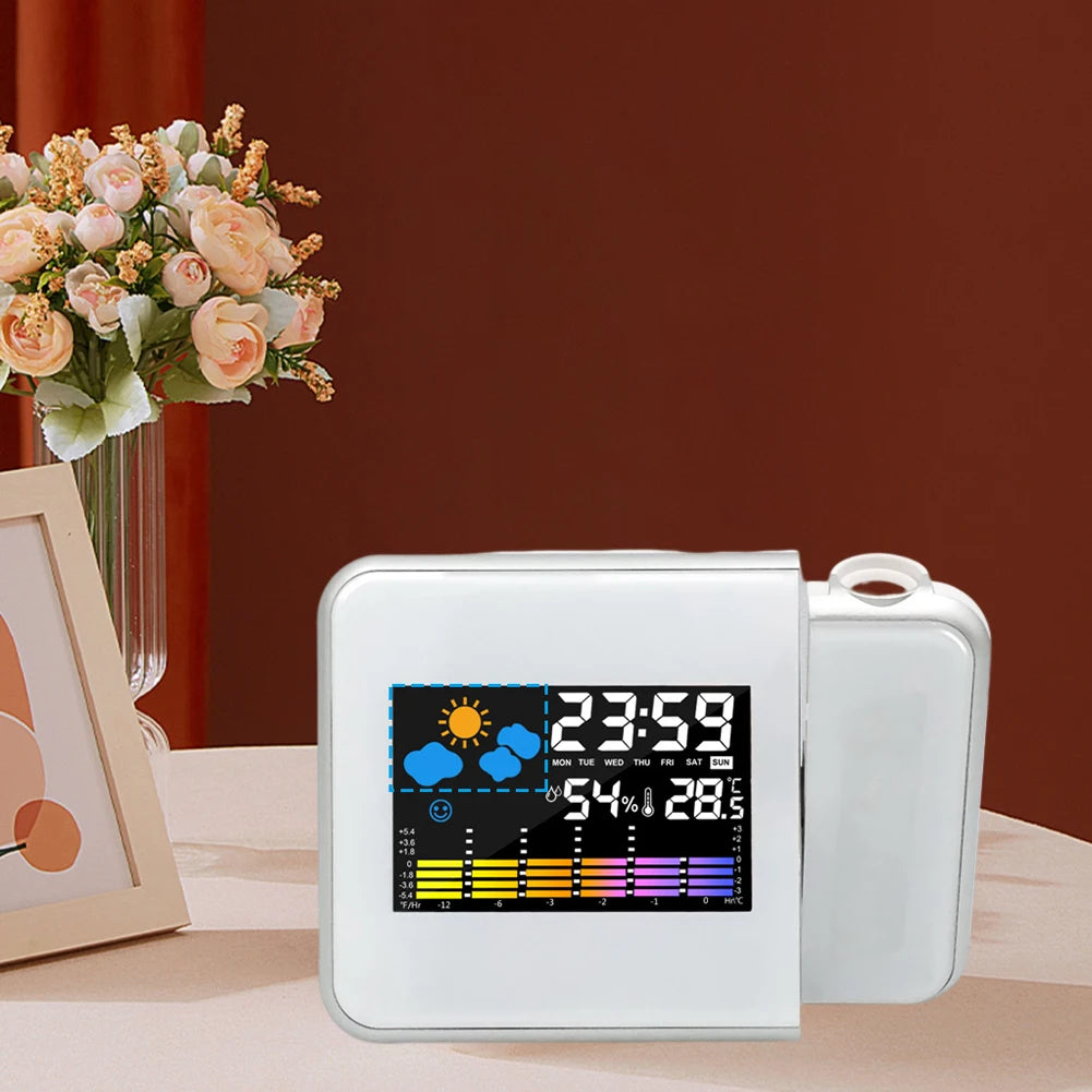 Smart Digital Alarm Clock with LED Projector & Night Backlight