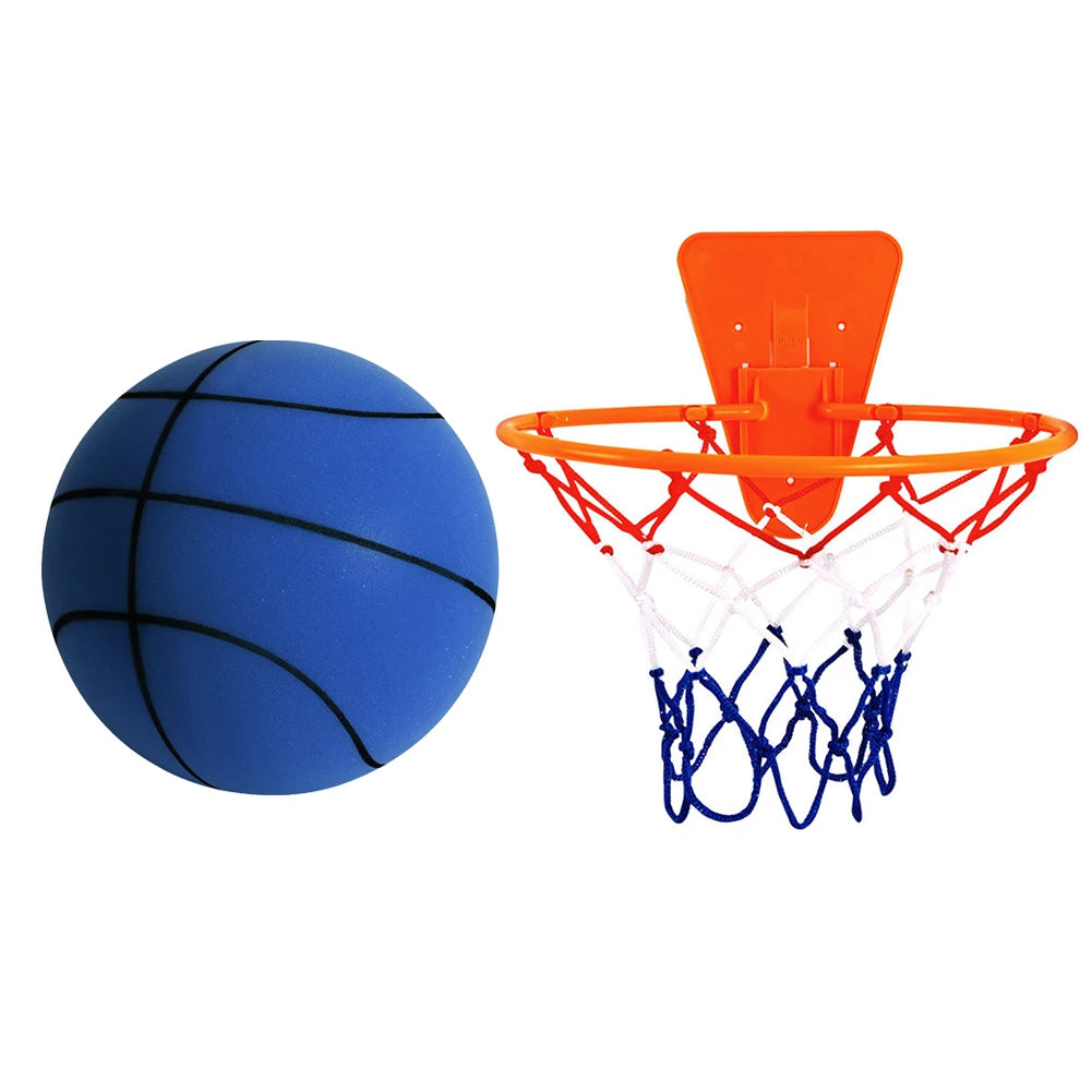 21cm Silent Grip Basketball – Size 5 (Black with Rim)