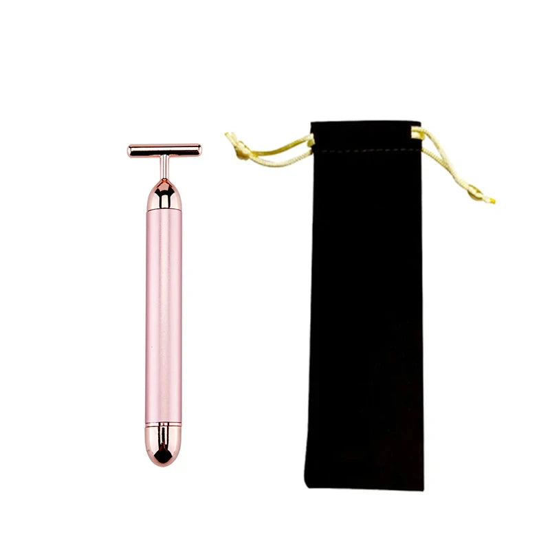 24K Gold T-Shape Vibrating Face Roller