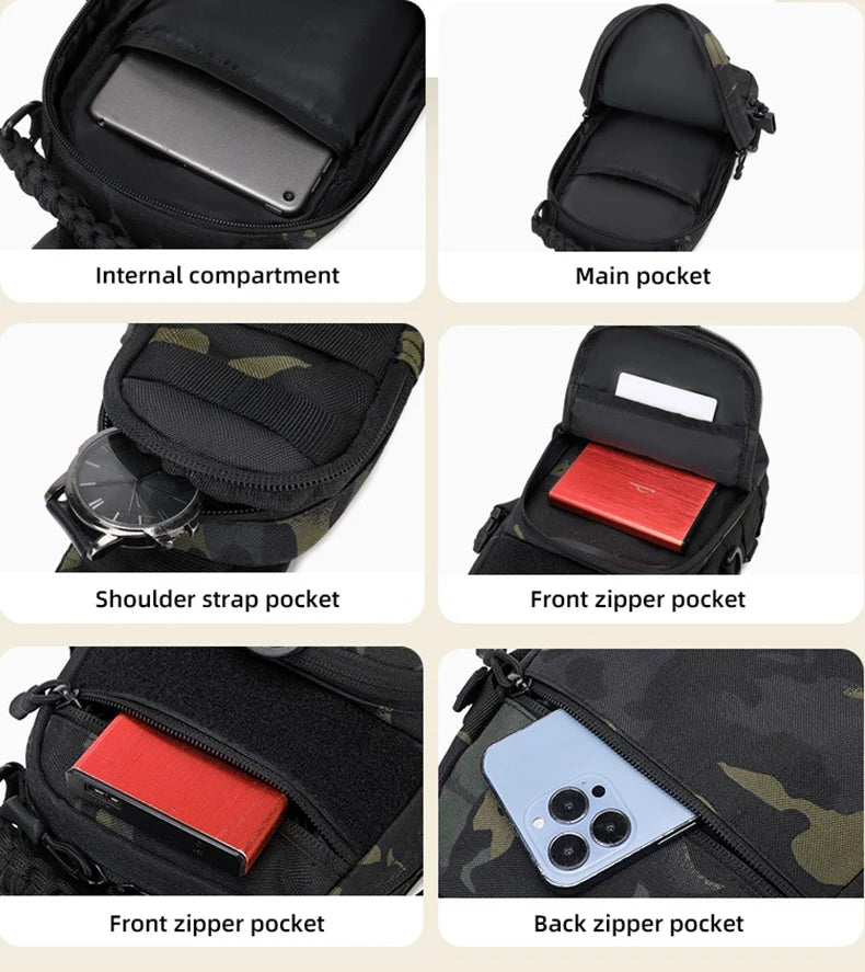 Tactical Chest Bag MOLLE Sling Backpack for Men
