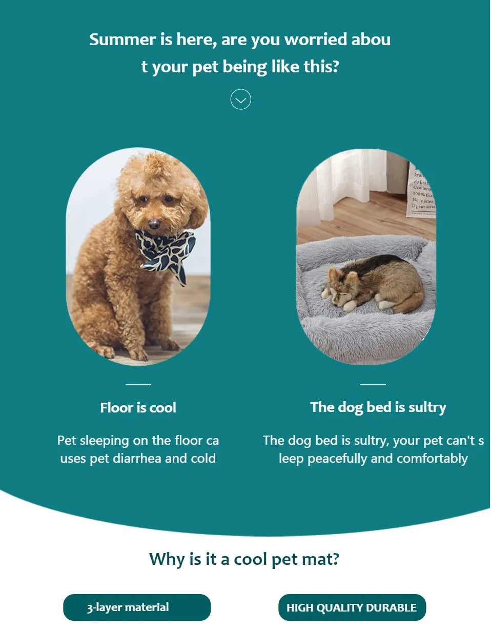 Extra Large Dog Cooling Mat – Summer Pet Ice Pad for Dogs & Cats