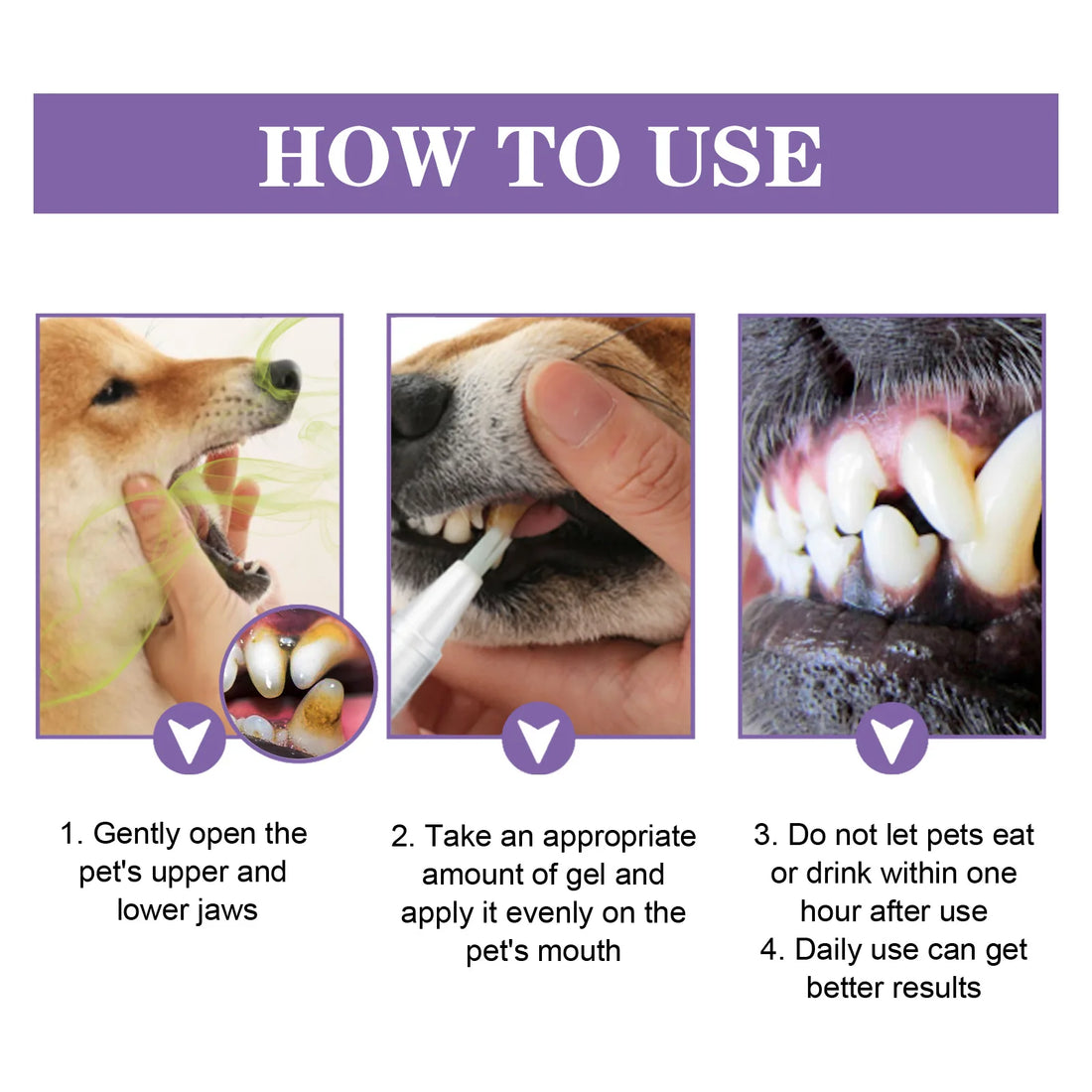 2pcs Pet Teeth Cleaning Pen with Oral Gel
