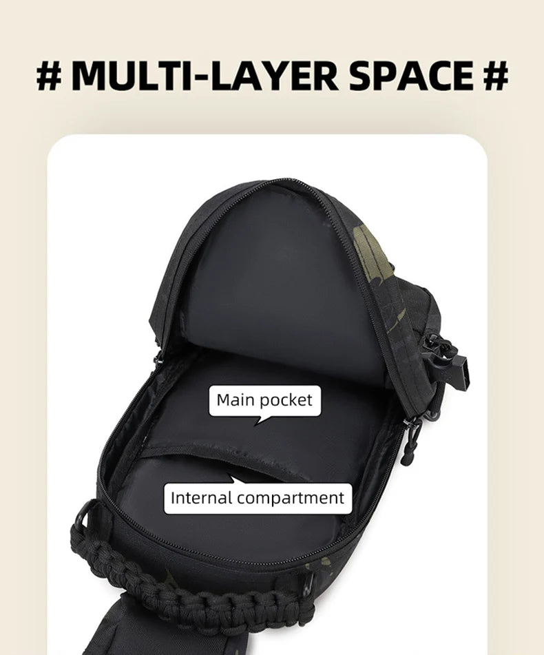 Tactical Chest Bag MOLLE Sling Backpack for Men