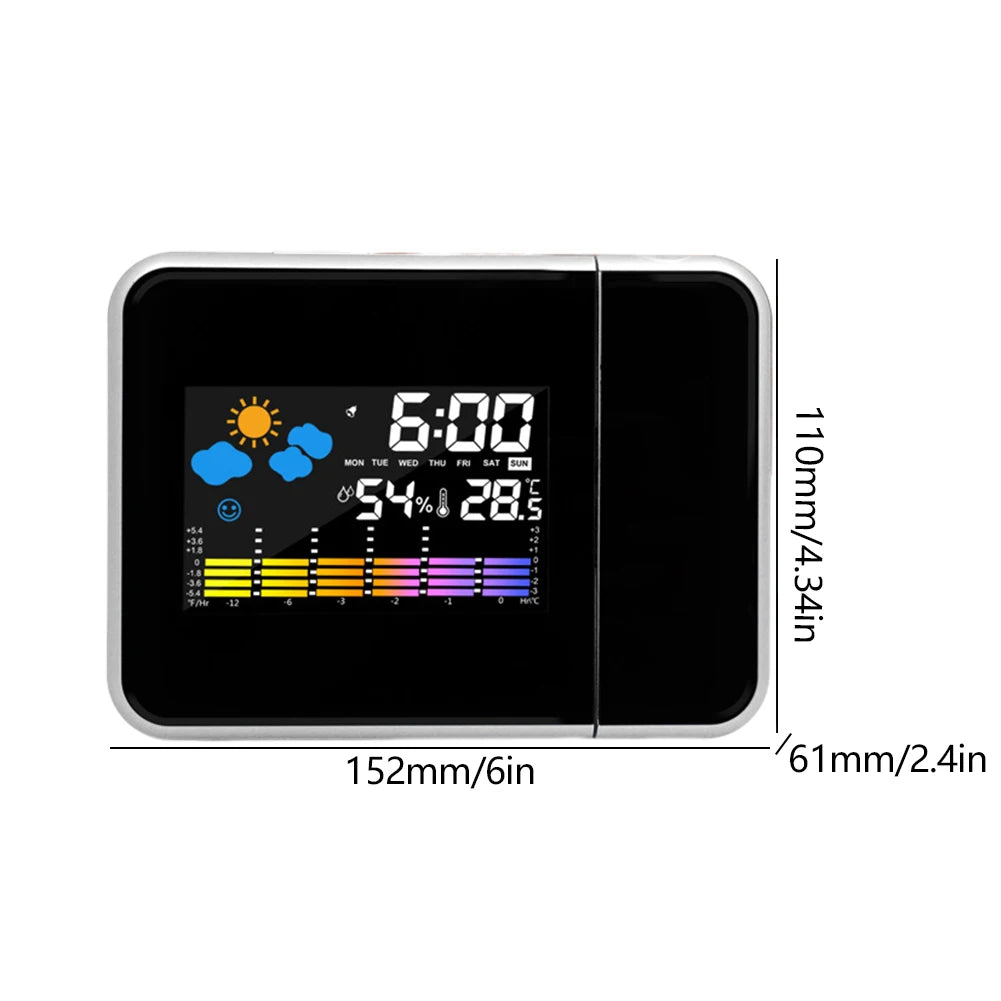 Smart Digital Alarm Clock with LED Projector & Night Backlight