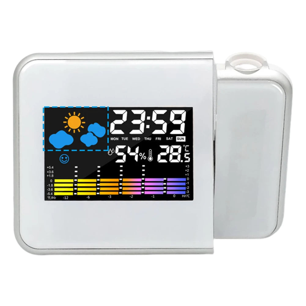 Smart Digital Alarm Clock with LED Projector & Night Backlight