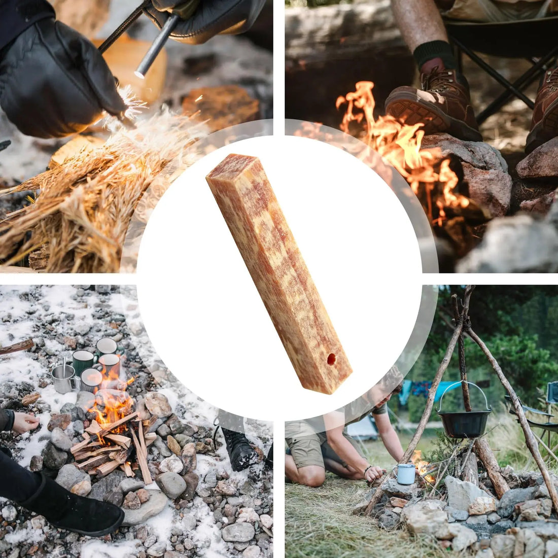 Rafford 2Pcs Natural Pine Wood Fire Starter Matches