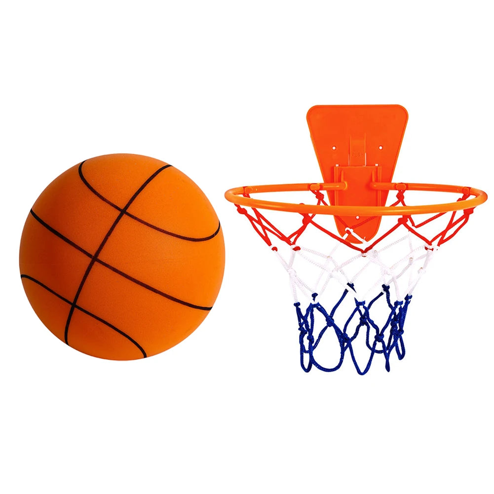 21cm Silent Grip Basketball – Size 5 (Black with Rim)