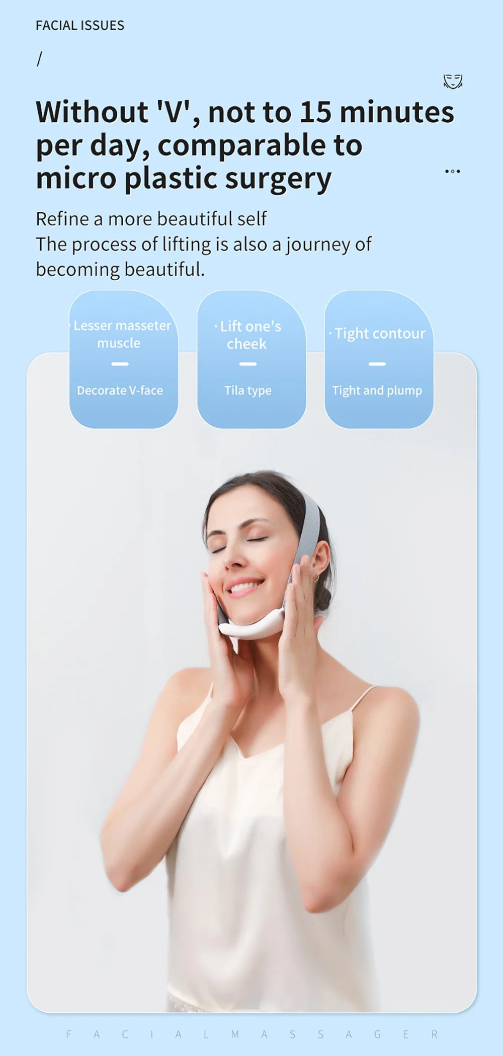 EMS V-Face Lifting Massager – Microcurrent Facial Toning Device