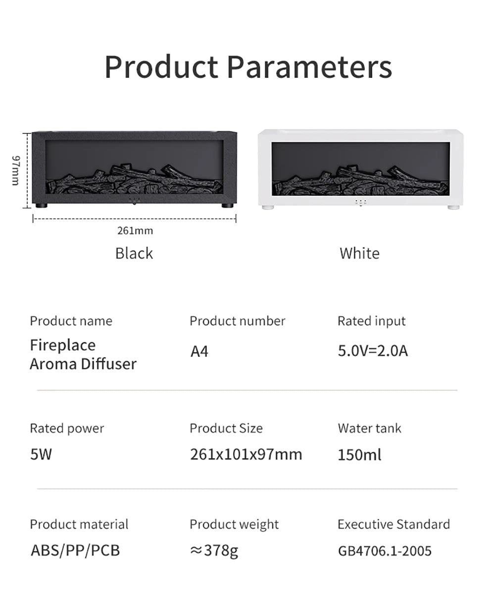 Flame Aroma Humidifier with LED & Remote