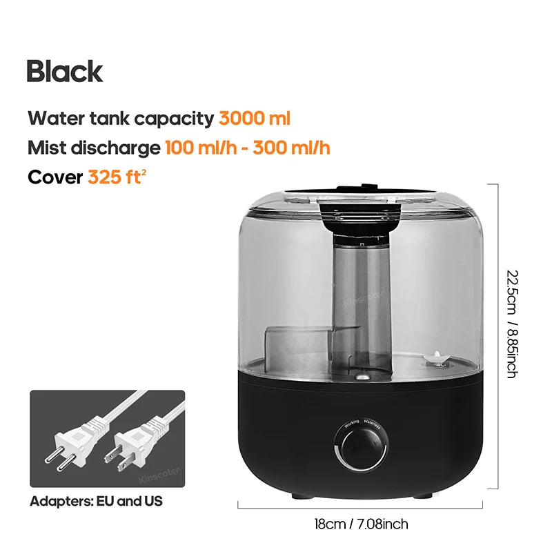 KINSCOTER 3L Air Humidifier with Remote & Timer