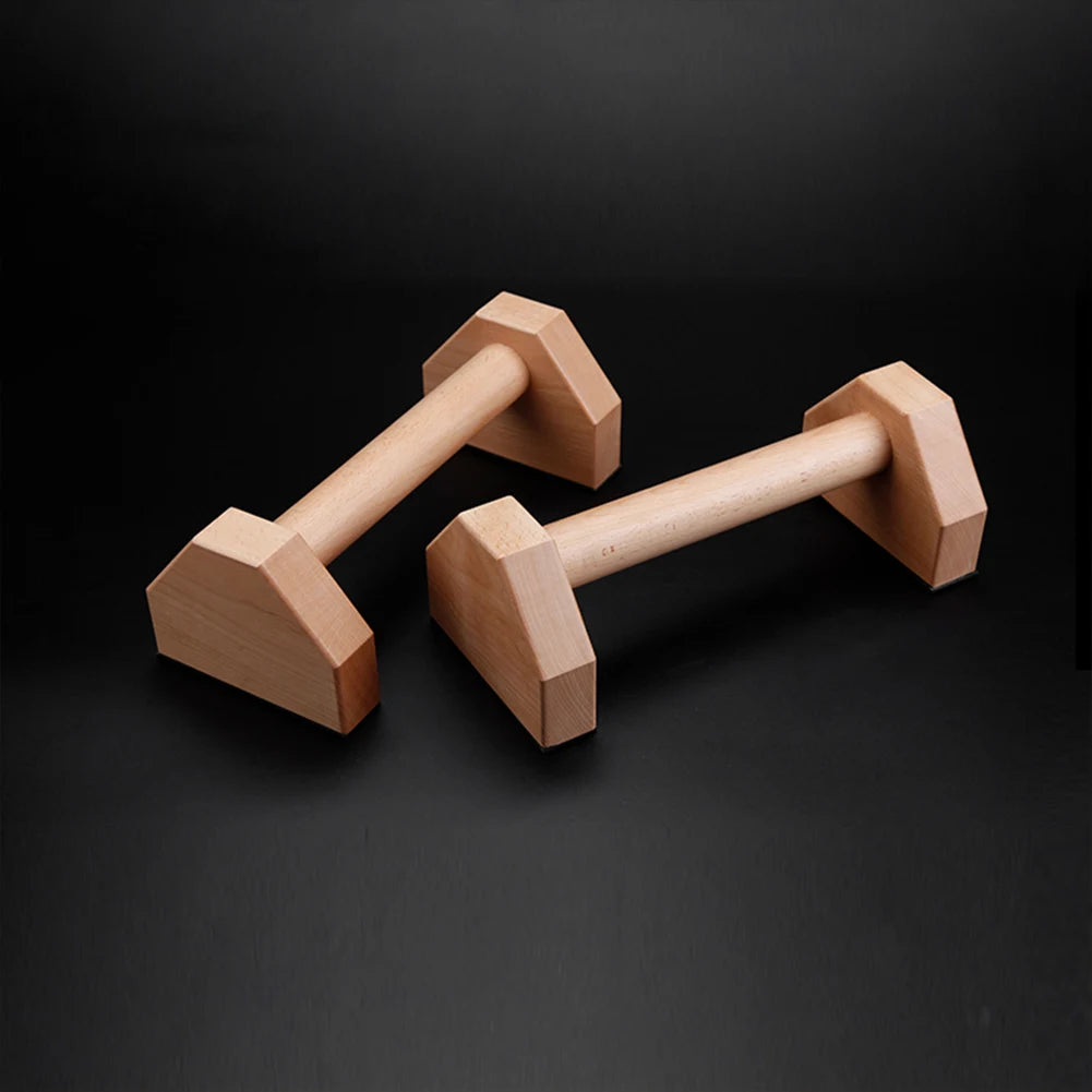 Wooden Push-Up Bars with Non-Slip Base