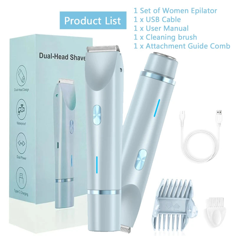 2-in-1 Electric Razor & Bikini Trimmer for Women