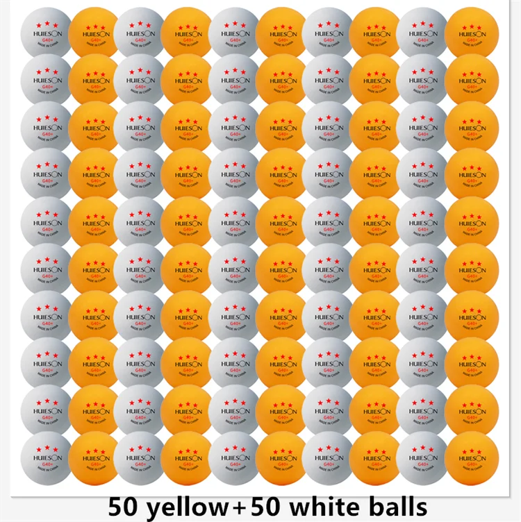 Huieson 3-Star ABS 40+ Ping Pong Balls (20–100pcs)
