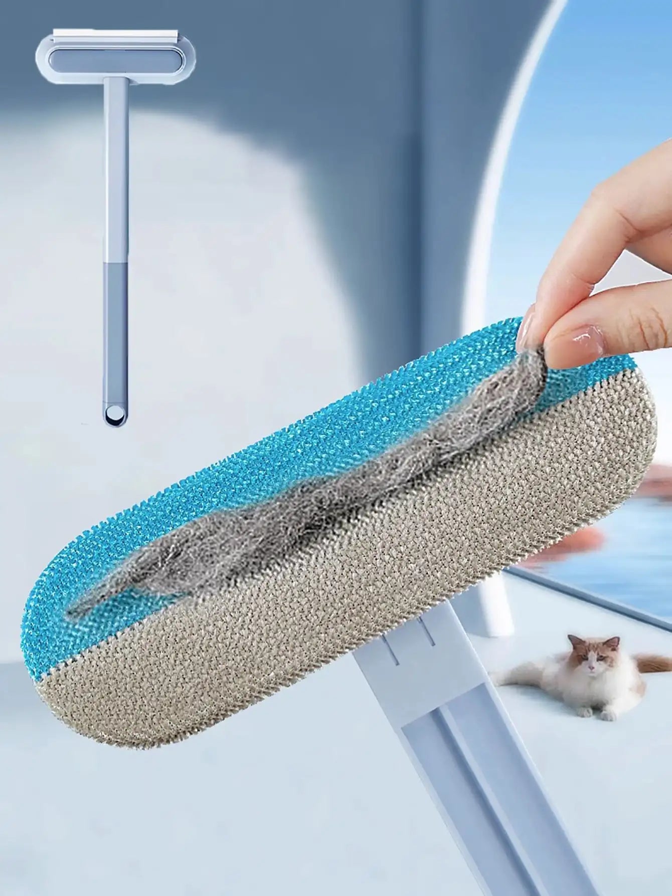 Long Handle Pet Hair Remover & Cleaning Brush