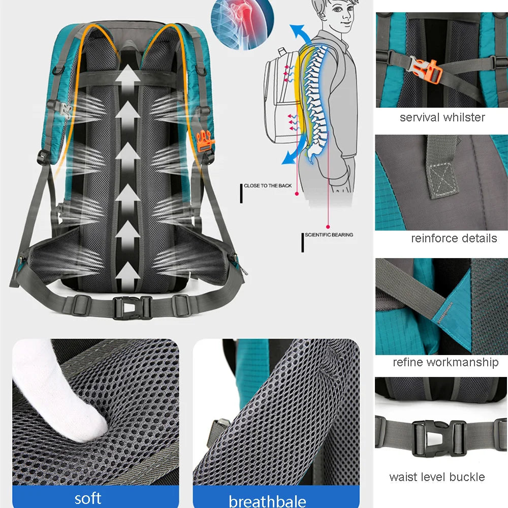 70L Hiking Camping Backpack with Rain Cover