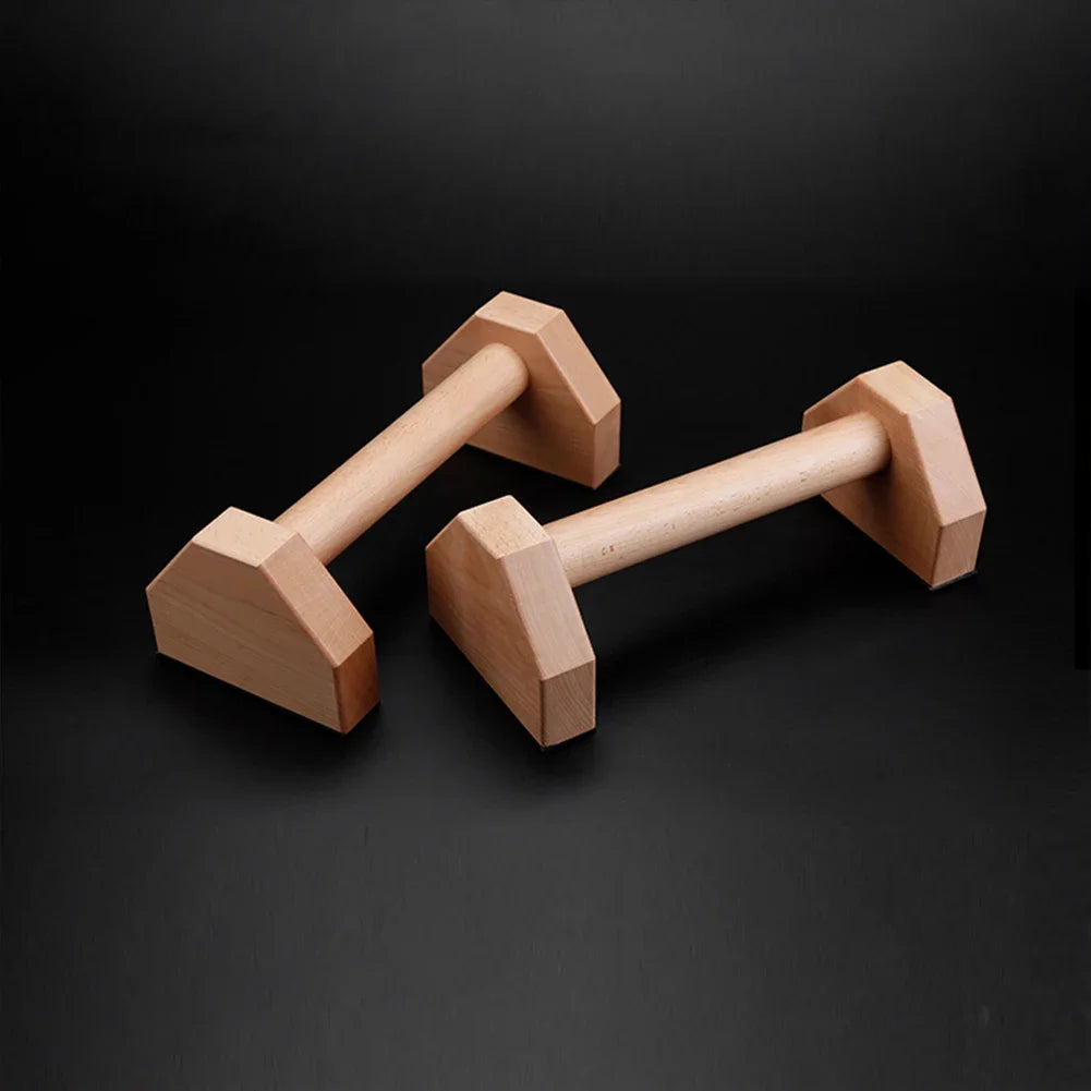 Wooden Push-Up Bars with Non-Slip Base