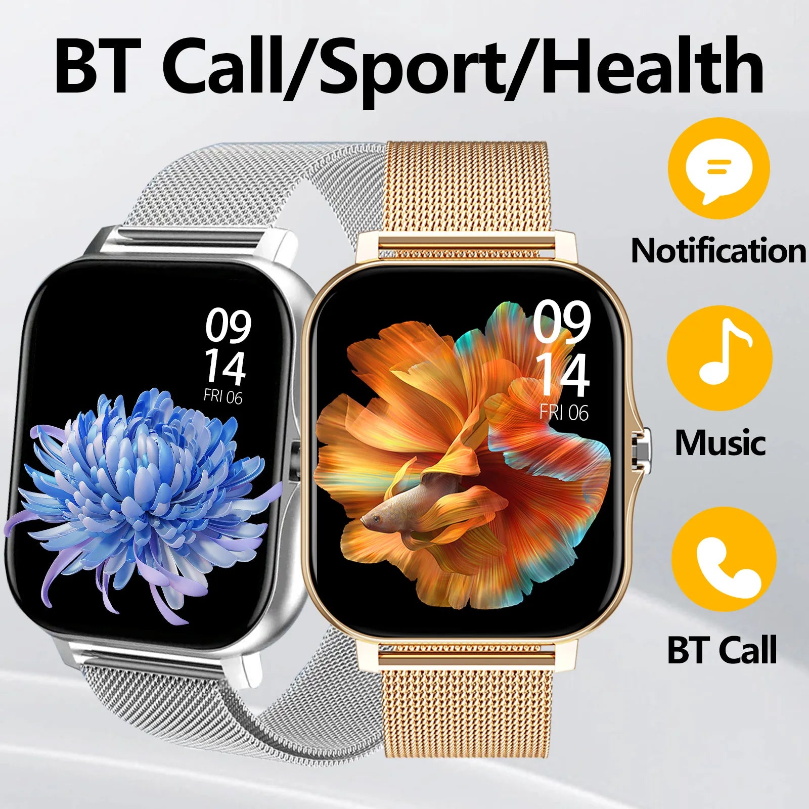 Smartwatch with Wireless Calling & Fitness Monitoring