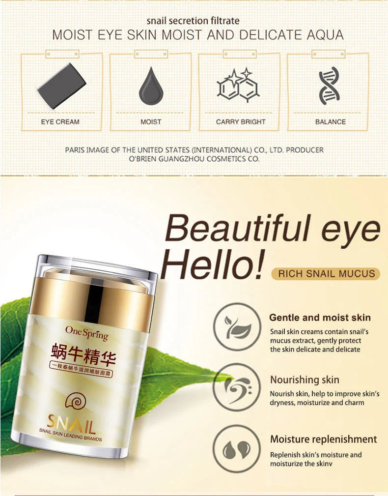 Snail Face Cream & Retinol Eye Massage Roller Set