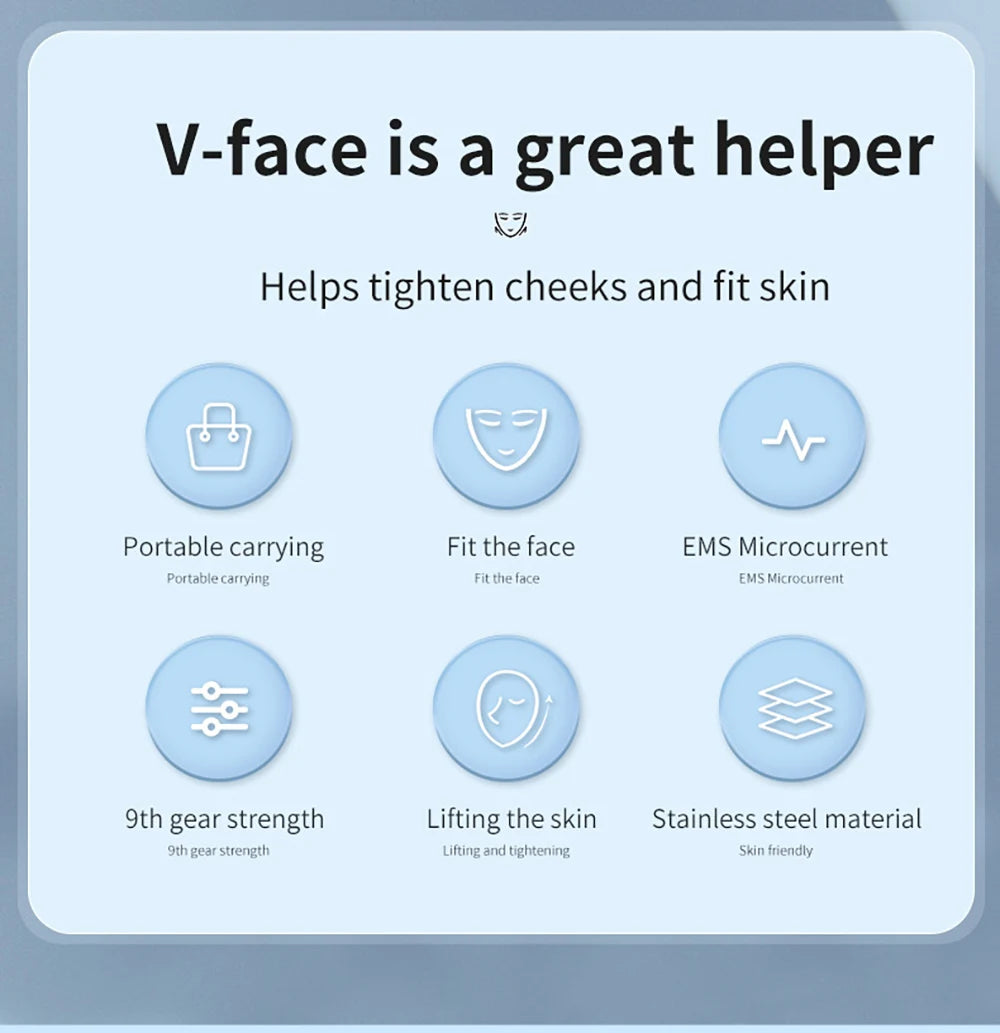 EMS V-Face Lifting Massager – Microcurrent Facial Toning Device