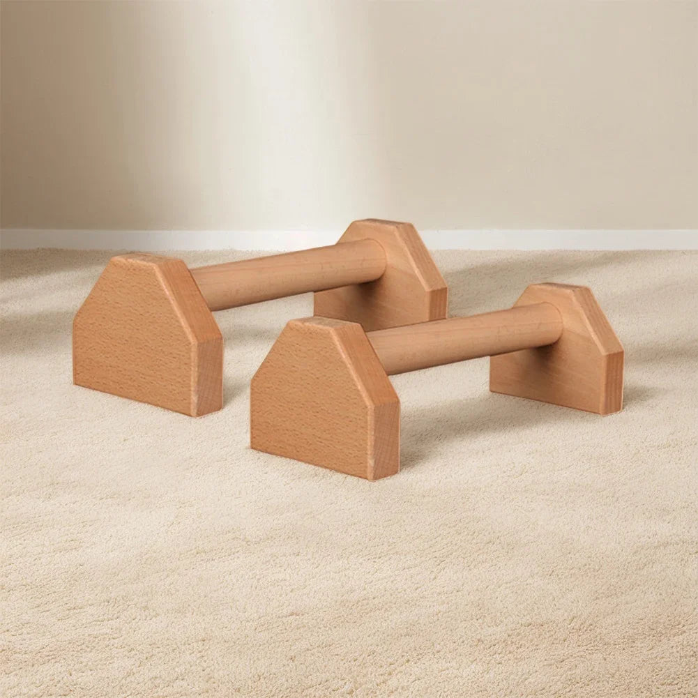 Wooden Push-Up Bars with Non-Slip Base
