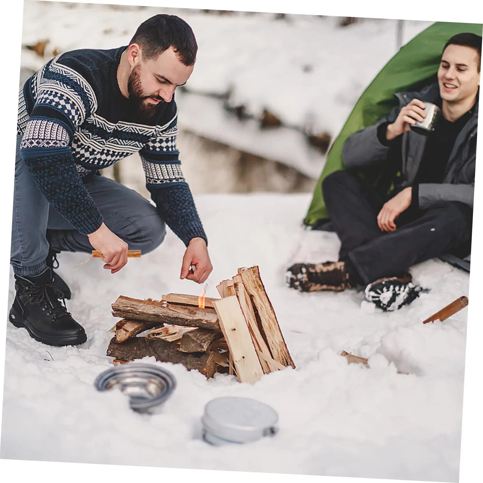 Rafford 2Pcs Natural Pine Wood Fire Starter Matches