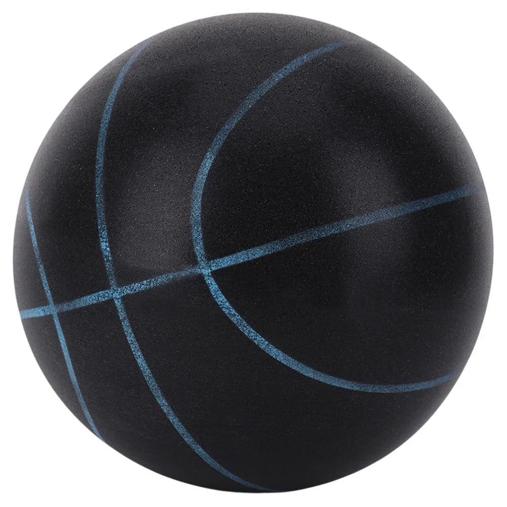 21cm Silent Grip Basketball – Size 5 (Black with Rim)