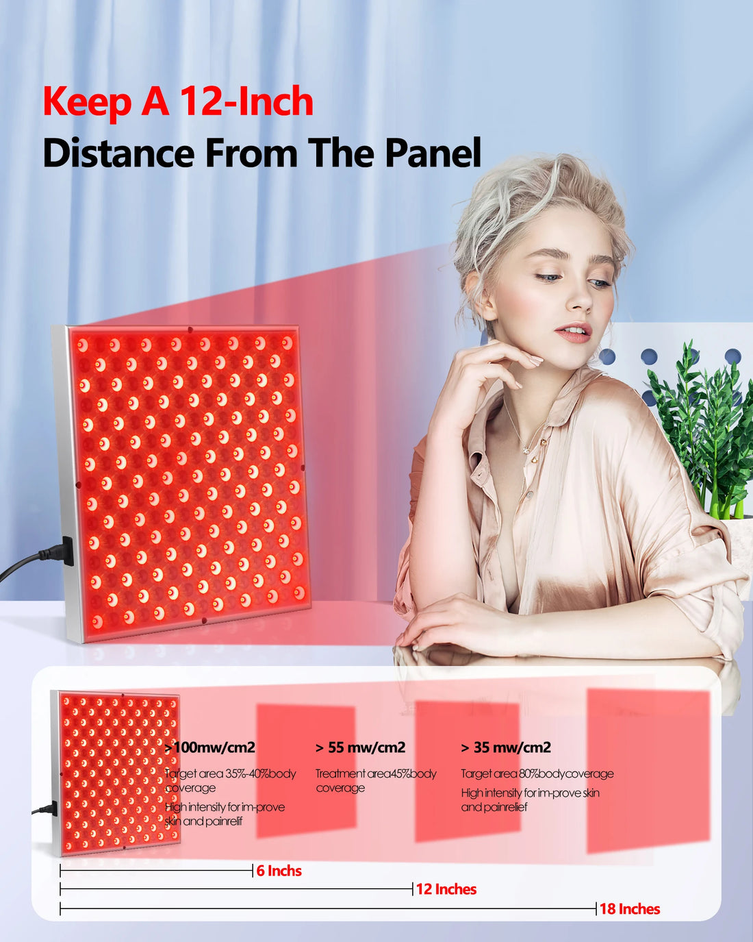 225 LED Red Light Therapy Panel for Face & Body