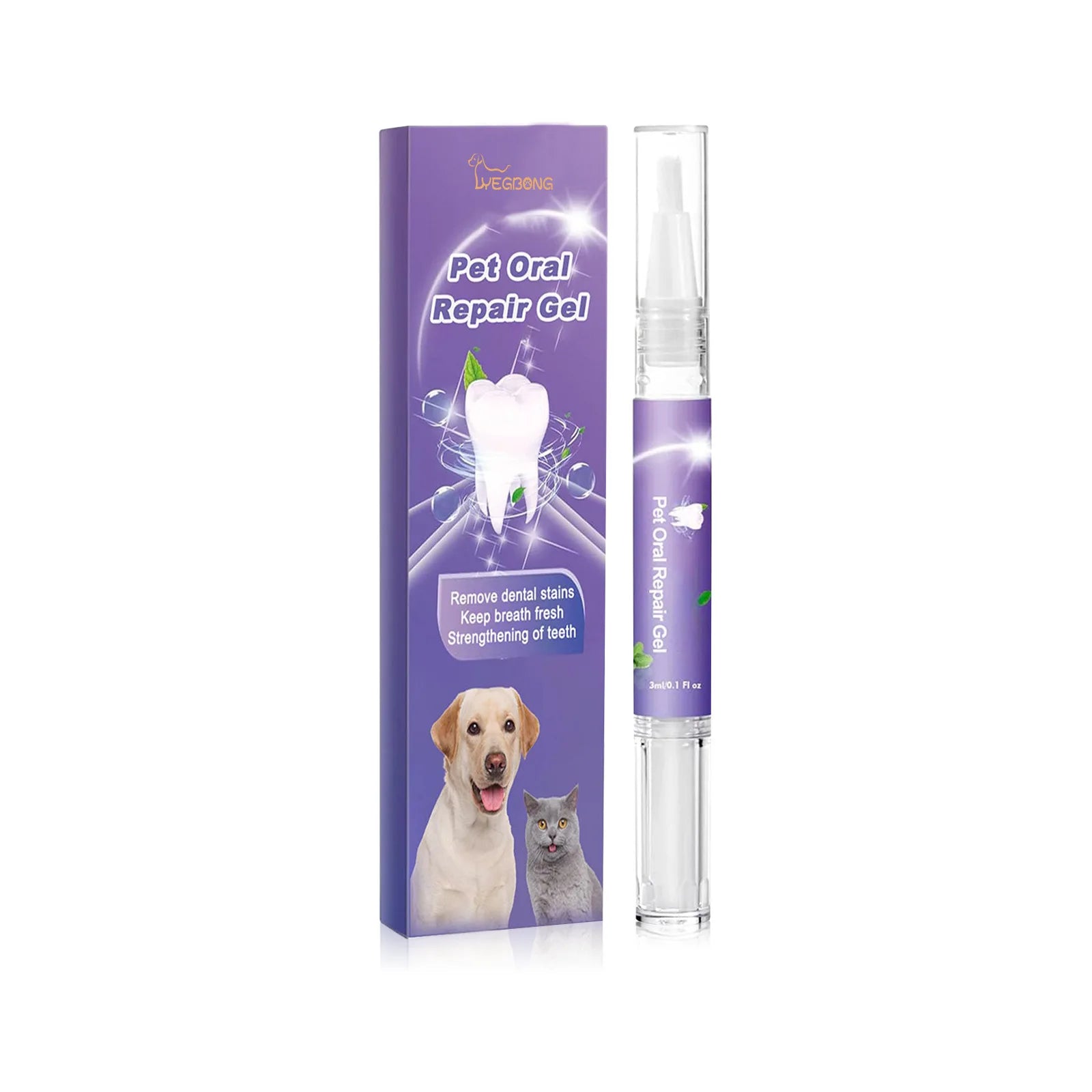 2pcs Pet Teeth Cleaning Pen with Oral Gel
