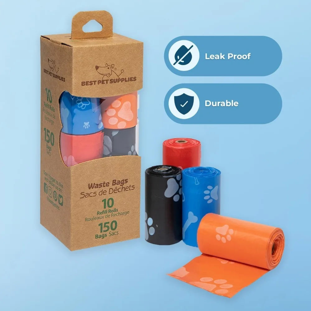 150-Count Dog Poop Bags for Waste Cleanup