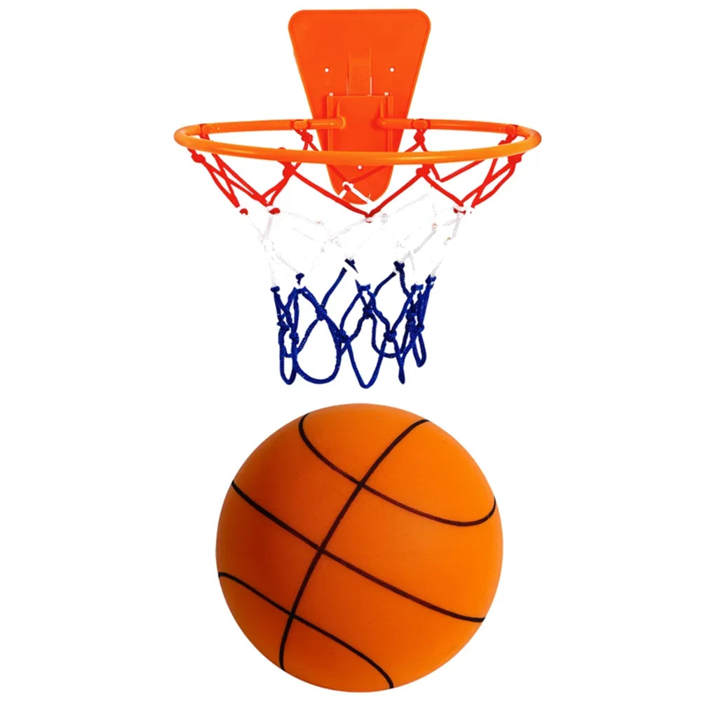 21cm Silent Grip Basketball – Size 5 (Black with Rim)