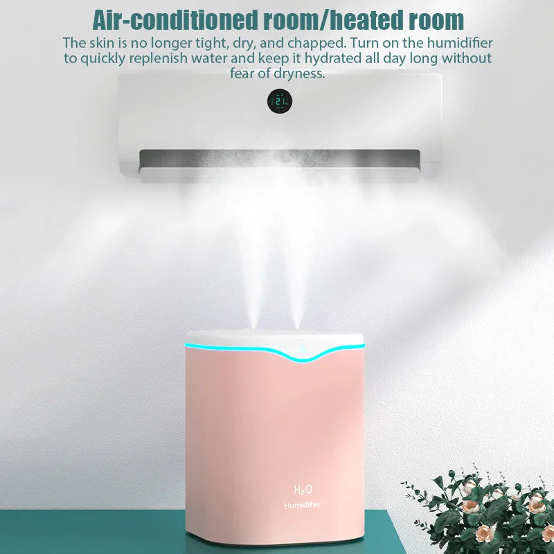 2000ML USB Double Spray Air Humidifier & Aromatherapy Diffuser