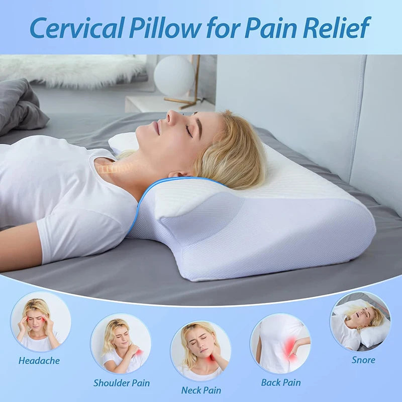 2-in-1 Memory Foam Cervical Neck Pillow