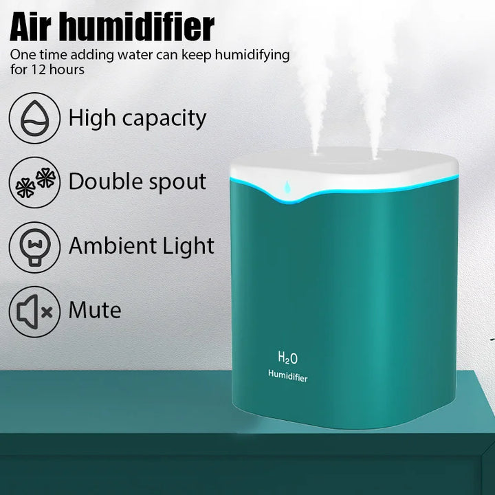 2000ML USB Double Spray Air Humidifier & Aromatherapy Diffuser