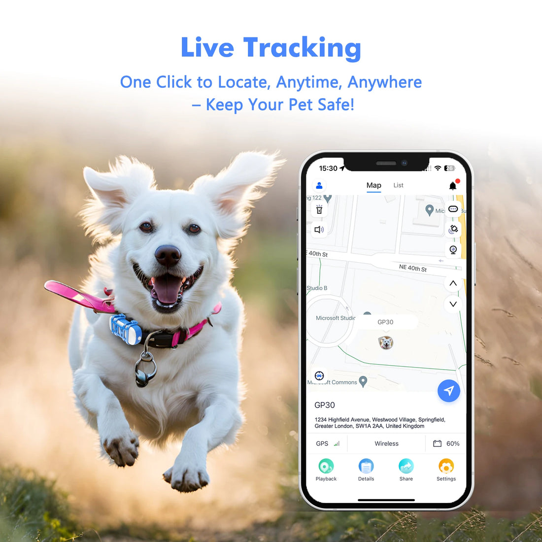 4G GPS Pet Tracker for Dogs & Cats