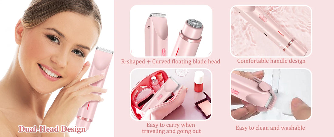 2-in-1 Electric Razor & Bikini Trimmer for Women